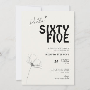 Convites Elegante Sixty Five Negrito Tipografia 65º Anivers