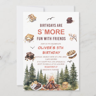 Convites Elegante S'more de aquarela para amar o aniversári