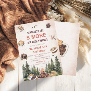 Convites Elegante S'more de aquarela para amar o aniversári