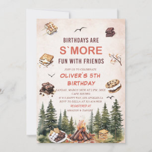 Convites Elegante S'more em aquarela para amar o aniversári