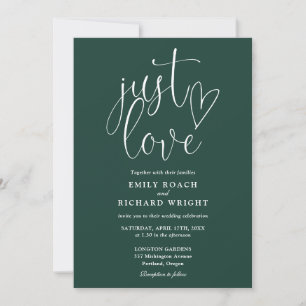 Convites Elegante Só Amor Tudo Em Um Casamento Verde Esmera