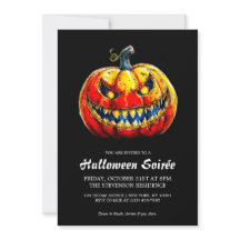 Elegante Sorriso Abóbora Ardente Soirée de Hallowe