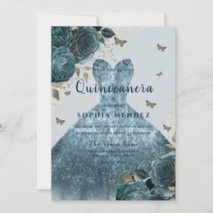 Convites Elegante Sparkle Dress Gown Partido Quinceanera