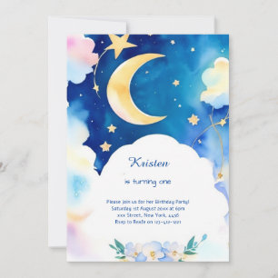 Convites Elegante Stardust Night Sky Birthday