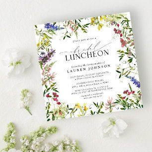 Convites Elegante Summer Bridal Luncheon Floral Wildflower 