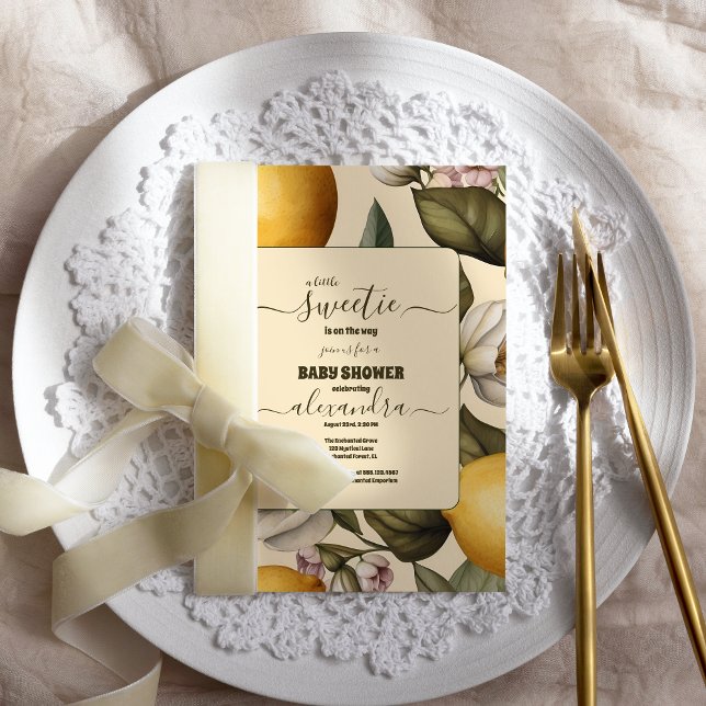 Convites Elegante Summer Lemon Limão Citrus Chá de fraldas (Criador carregado)