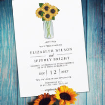 Elegante Sunflower Mason Jar Wedding