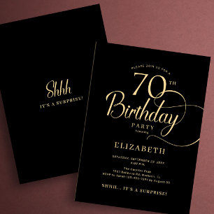 Convites Elegante Surpresa de Script em Ouro Preto para 70º