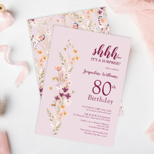 Convites Elegante Surprise 80 Birthday
