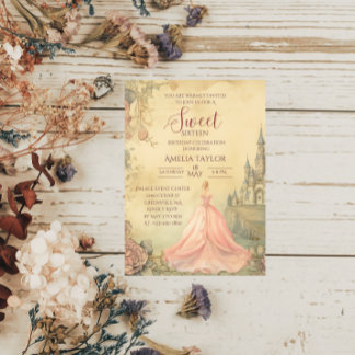 Convites Elegante Sweet 16 Princess Birthday