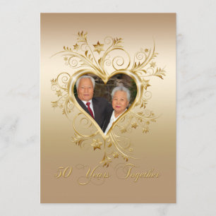 Convites Elegante Swirls 50º Aniversário de Foto