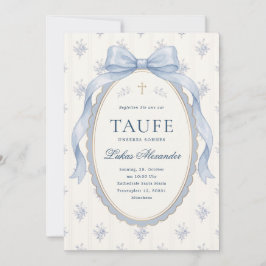 Convites Elegante Tafetá Azul Floral Arco Menino Batismo