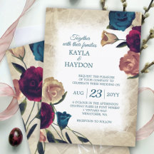 Elegante Teal, Casamento Beige Burgundy Rose Bouqu
