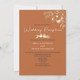 Convites Elegante Terracotta Recepção de casamento