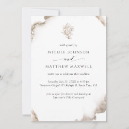 Convites Elegante Terthy Tones Watercolor, Casamento Floral