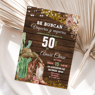 Convites Elegante Texas Cactus Wood Adulto Mexicano Anivers