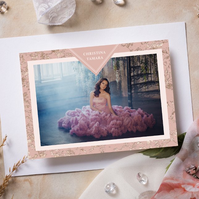 Convites Elegante Textura Moderna Chic Espanhola Mis XV Año (Criador carregado)