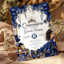 Elegante Tiara Real Azul Dourada Quinceañera
