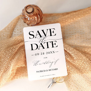 Convites Elegante Tipografia Casamento Save the Date