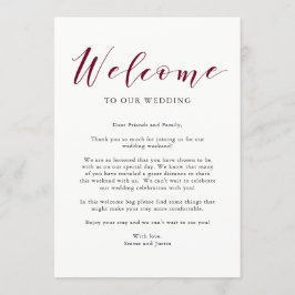 Convites Elegante Tipografia Marsala Wedding - Letra Bem-vi