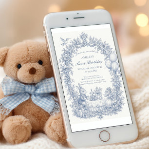 Convites Elegante Toile francesa de aniversário