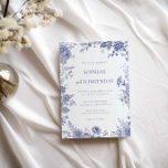 Convites Elegante Toile French Blue toile 50º aniversário<br><div class="desc">Projetado para coordenar com a nossa coleção Toile French Blue Garden, este cartão de convite de aniversário personalizável para correspondência apresenta um floral no estilo francês no estilo toile blue. Para personalização mais avançada deste design, por exemplo, alteração do layout, da fonte ou do tamanho do texto, clique no botão...</div>