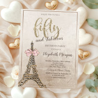 Elegante Torre Eiffel com Laço de 50º Aniversário