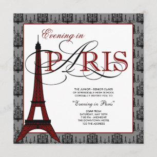 Convites Elegante Torre Eiffel Paris Prom