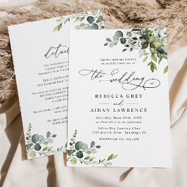 Convites Elegante Tudo Em Um Casamento De Água Verde