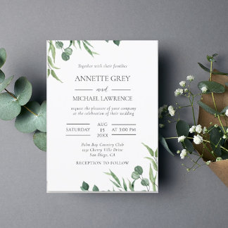 Convites Elegante Tudo Em Uma Mola De Água Casamento Verde