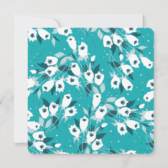 Convites Elegante Tulip Flower Pattern Botanical Art Design (Frente)