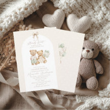 Elegante Urso de Aguarela Revelação de Gênero do B