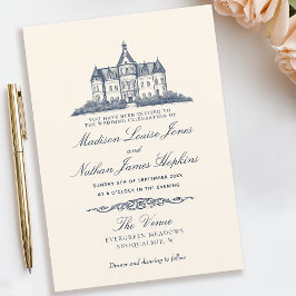 Convites Elegante Velho Chateau Manor Wedding