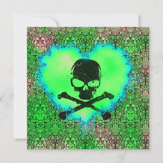 Convites Elegante Veneno Aniversário de 16 Goth Doce (Frente)