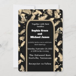 Convites Elegante Verde Deixa a Natureza Design | Botão Mín