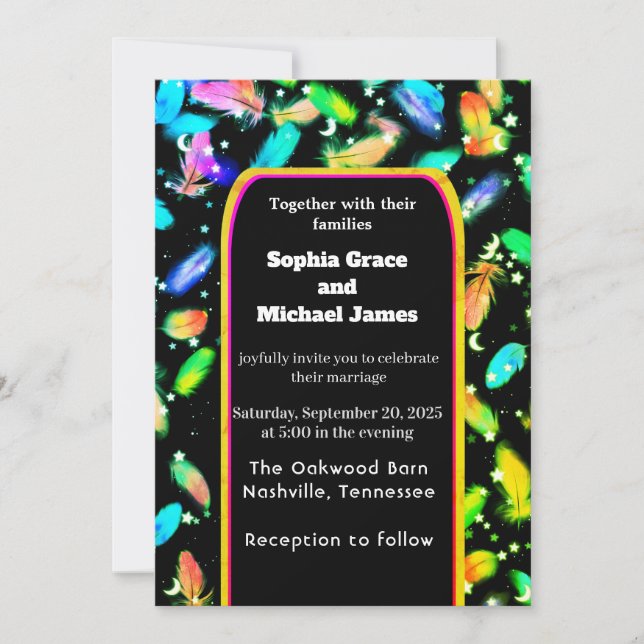 Convites Elegante Verde Deixa a Natureza Design | Botão Mín (Frente)