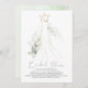 Convites Elegante Verde e Chá de panela de Vestido Casado (Frente/Verso)