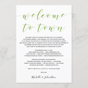 Convites Elegante verde escuro bem-vindo à cidade