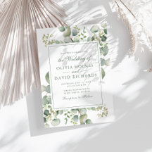 Elegante Verde Eucalipto Botânico Casamento