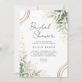 Convites Elegante Verde Eucalyptus Chá de panela Moderno