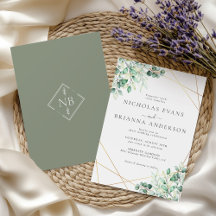 Elegante Verde Russo Eucalyptus Deixa Casamento