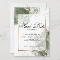 Elegante Verde Salvia e Tinta Alcoólica Dourada
