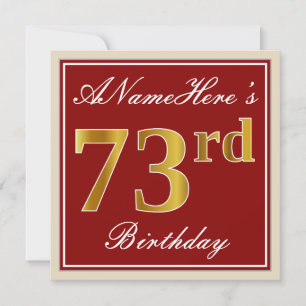 Convites Elegante, Vermelho, Dourado Falso Aniversário de 7