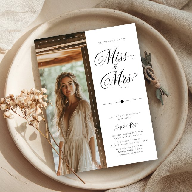 Convites Elegante Viajando de Miss a Sra. Chá de panela (Criador carregado)