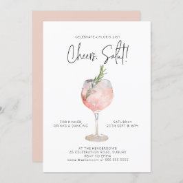 Convites Elegante Vinho Vinho Coquetel, Parte Rosa 21 rua