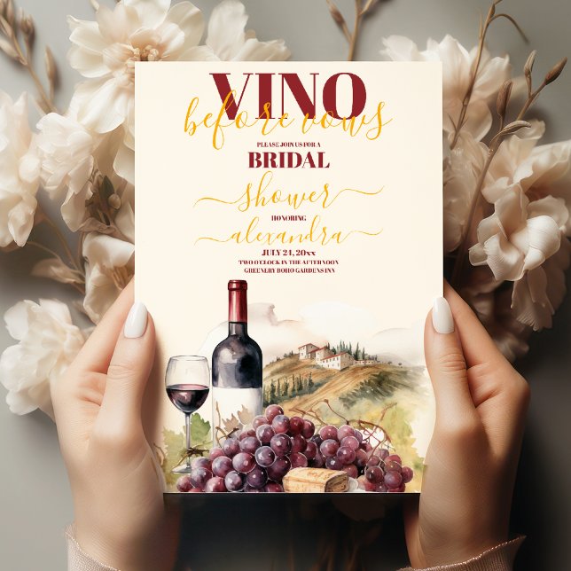 Convites Elegante Vino antes do chá de panela de votos (Criador carregado)