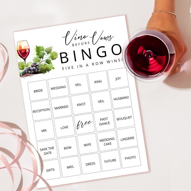 Convites Elegante Vino Antes do Vows Chá de panela Bingo Ca (Criador carregado)