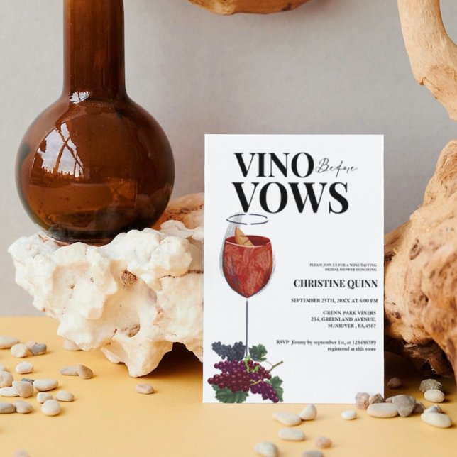 Convites Elegante Vino antes dos votos de vinho Chá de pane (Criador carregado)