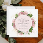 Convites Elegante Vintage Blush Floral Rosa aniversário de<br><div class="desc">Uma elegante e moderna camada botânica/jardim, cor-de-água rosa, cor-de-rosa, floral (rosas) e folhas verdes pintadas num convite de aniversário de 30 anos branco quadrado. O texto, a fonte, o tamanho e a cor da fonte são completamente personalizáveis, de modo que este cartão pode ser personalizado de acordo com as suas...</div>