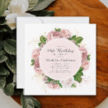 Convites Elegante Vintage Blush Floral Rosa aniversário de<br><div class="desc">Uma elegante e moderna camada botânica/jardim, cor-de-água rosa, cor-de-rosa, floral (rosas) e folhas verdes pintadas num convite de aniversário de 40 anos branco quadrado. O texto, a fonte, o tamanho e a cor da fonte são completamente personalizáveis, de modo que este cartão pode ser personalizado de acordo com as suas...</div>